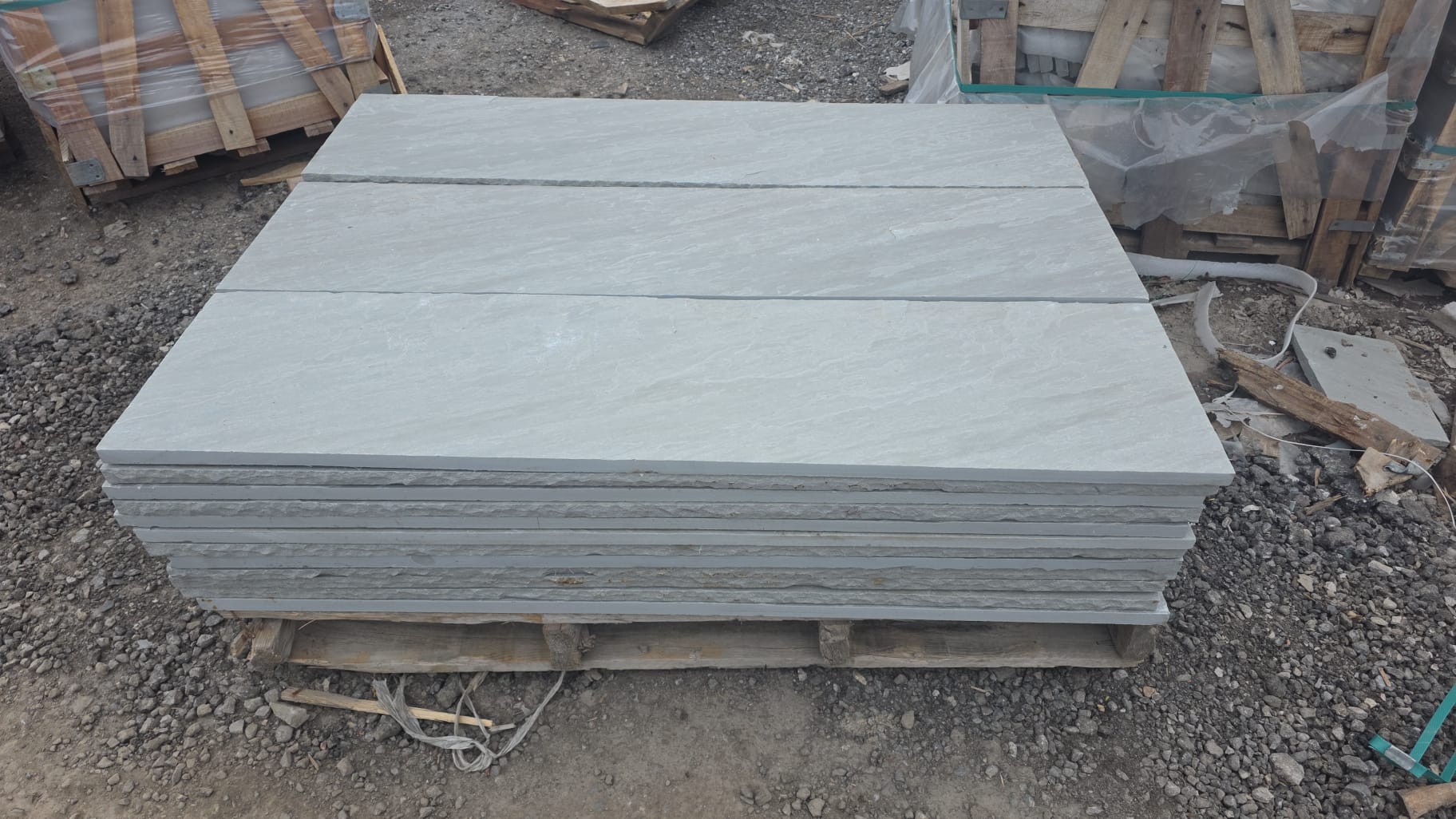 Dove grey natural stone coping